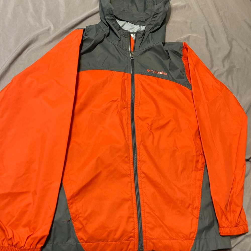 Columbia childrensVibrant Orange and Charcoal Raincoat